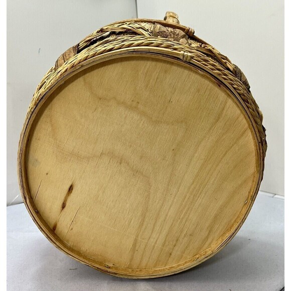 Rustic Hand Woven Basket Raw Birch/Bark Decorative Trim Primitive Boho Farmhouse - Picture 12 of 16